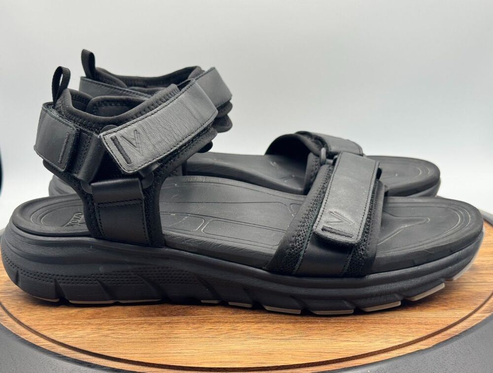 Vionic Women's Walk Max Wanderer Adjustable Sandals Black Leather Size 12
